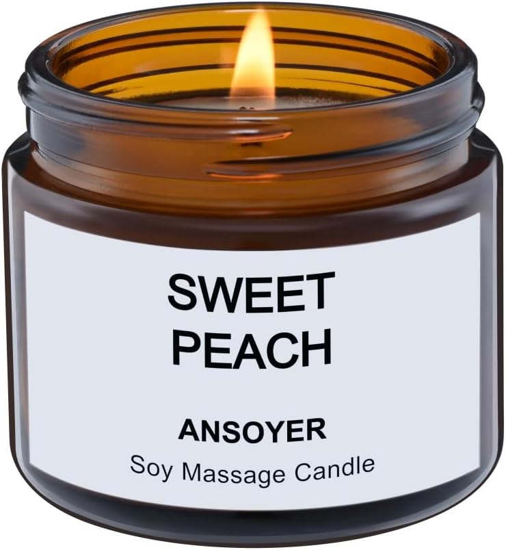 Massage Candle - Body Oil & Lotion Candle - 1.77OZ (1 Count, Sweet Peach)