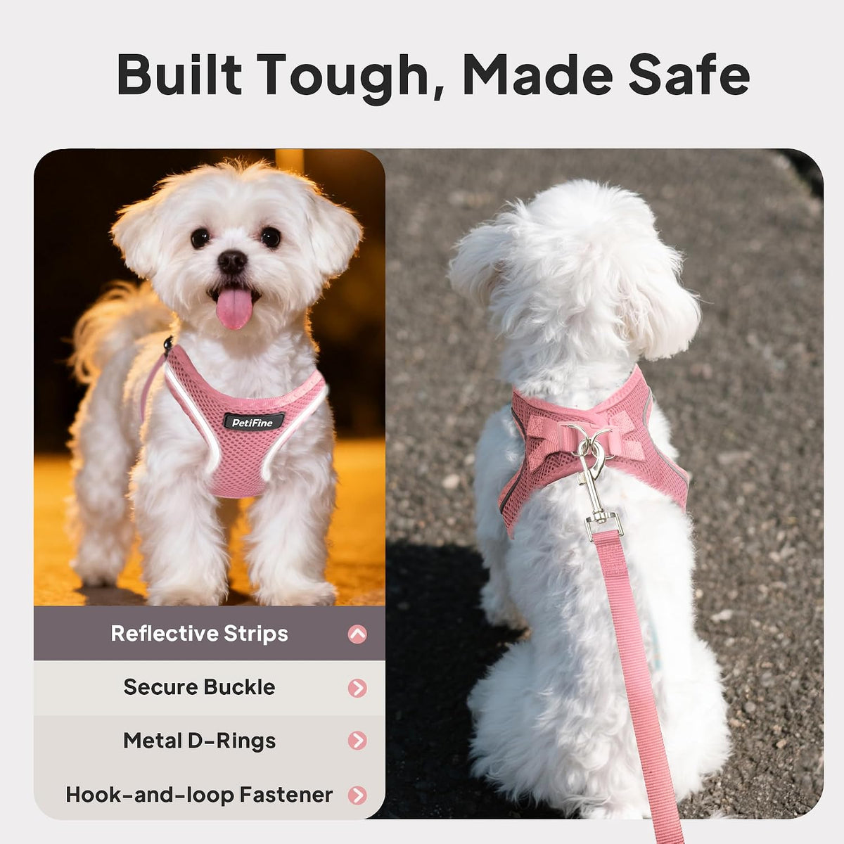 Small Dog Harness and Leash Set Breathable Step-in Puppy Cat Harness,XS