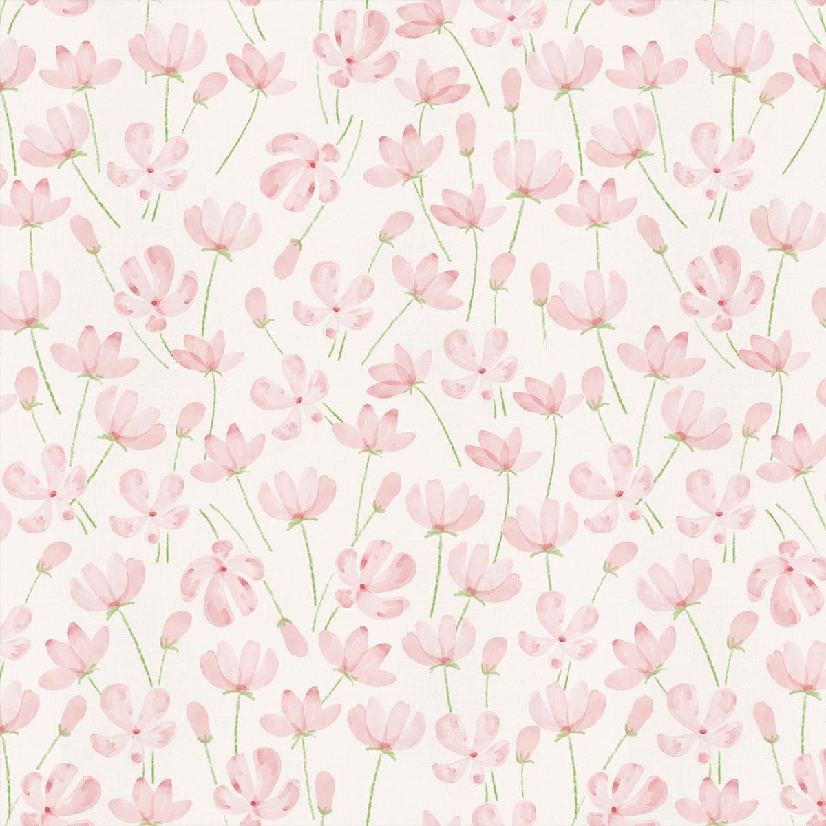 Peel and Stick Wallpaper, Pink Floral Wall Paper, 17.3"x118"