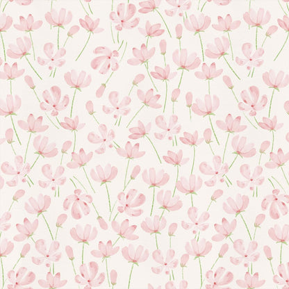 Peel and Stick Wallpaper, Pink Floral Wall Paper, 17.3"x118"