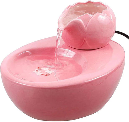 Ceramic Cat Drinking Water Fountain 1.3 L Electric Pets Water Dispenser Fountain Automatic Porcelain Cat Water Fountain for Cats and Dogs,Ultra Quiet Water Fountains and 5 Replacement Filters