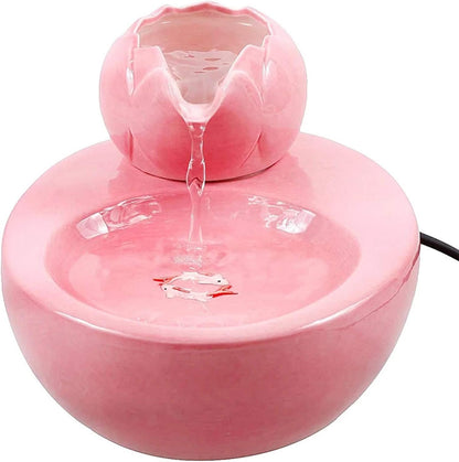 Ceramic Cat Drinking Water Fountain 1.3 L Electric Pets Water Dispenser Fountain Automatic Porcelain Cat Water Fountain for Cats and Dogs,Ultra Quiet Water Fountains and 5 Replacement Filters