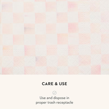 Cocktail Paper Napkin Pack, Pink-and-White Rosy Check