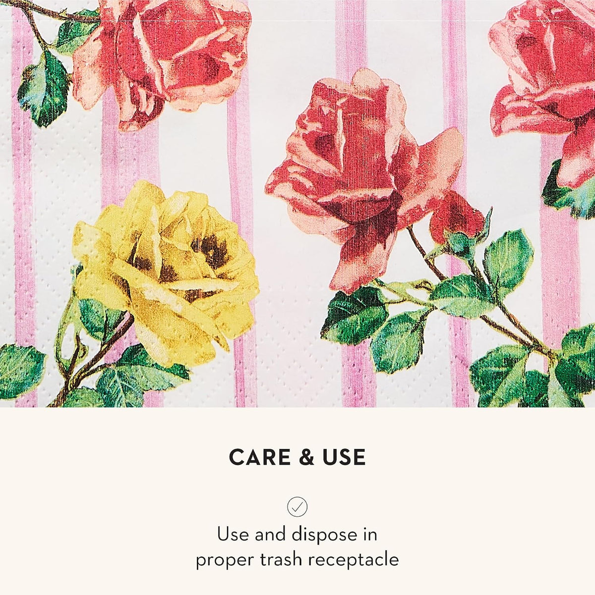 Cocktail Paper Napkin Pack, Pink-and-White Rosy Check