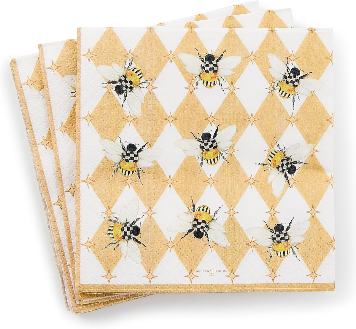 Cocktail Paper Napkin Pack, Pink-and-White Rosy Check