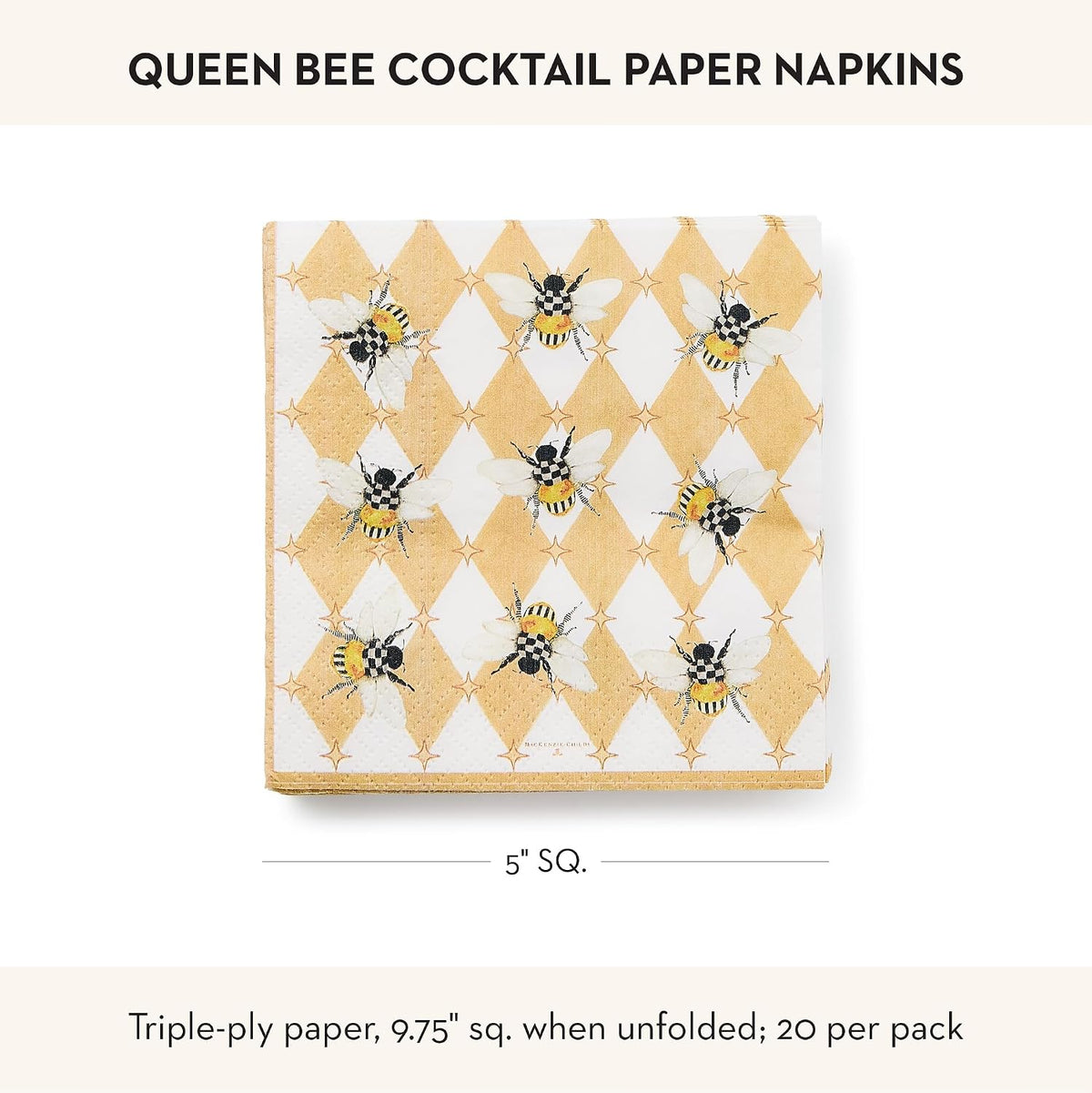 Cocktail Paper Napkin Pack, Pink-and-White Rosy Check