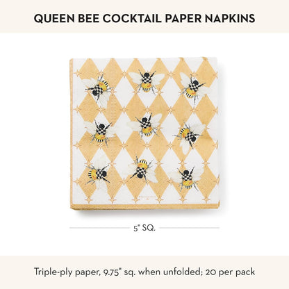 Cocktail Paper Napkin Pack, Pink-and-White Rosy Check