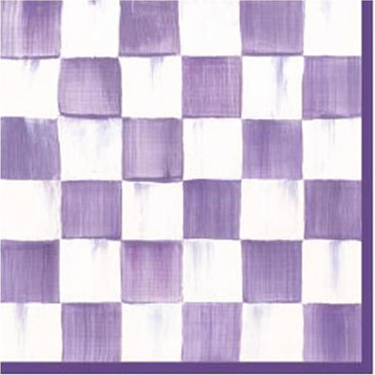 Cocktail Paper Napkin Pack, Pink-and-White Rosy Check