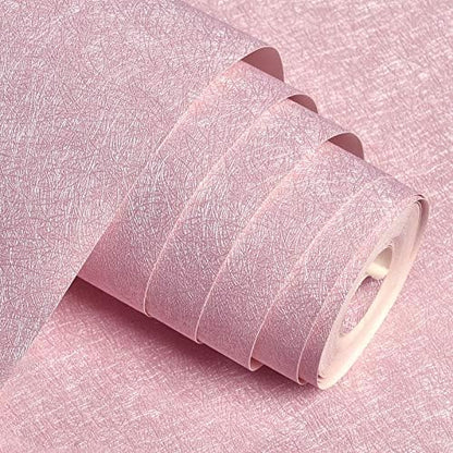 Pink Silk Wallpaper Peel and Stick Removable Textured 15.7"x118"