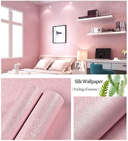 Pink Silk Wallpaper Peel and Stick Removable Textured 15.7"x118"