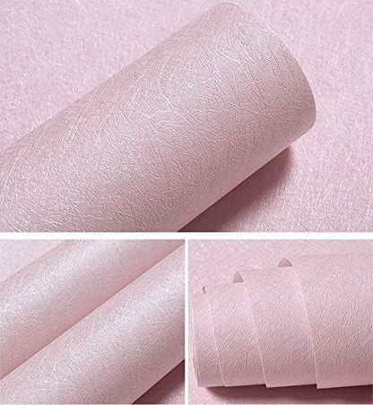 Pink Silk Wallpaper Peel and Stick Removable Textured 15.7"x118"