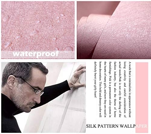 Pink Silk Wallpaper Peel and Stick Removable Textured 15.7"x118"