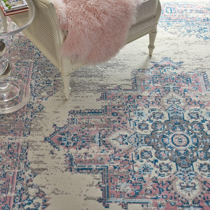 Grafix Ivory Pink 7' x 10' Area Rug - Easy Clean, Non Shedding, Bed Room, Living Room, Dining Room, Kitchen (7' x 10')