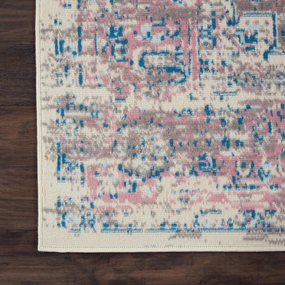 Grafix Ivory Pink 7' x 10' Area Rug - Easy Clean, Non Shedding, Bed Room, Living Room, Dining Room, Kitchen (7' x 10')