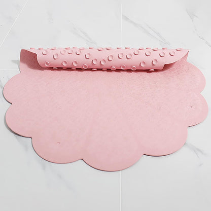 Flower Shape Bathroom Floor Mat Quick Dry Shower Mat Inside Shower, Breathable Bath Mats for Bathroom Non Slip Bathtub Mat with Suction Cups, Anti Slip Floor Mat for Bath Tub 21X21in,Pink