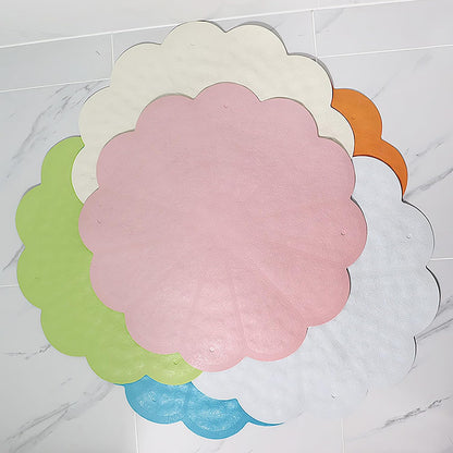 Flower Shape Bathroom Floor Mat Quick Dry Shower Mat Inside Shower, Breathable Bath Mats for Bathroom Non Slip Bathtub Mat with Suction Cups, Anti Slip Floor Mat for Bath Tub 21X21in,Pink