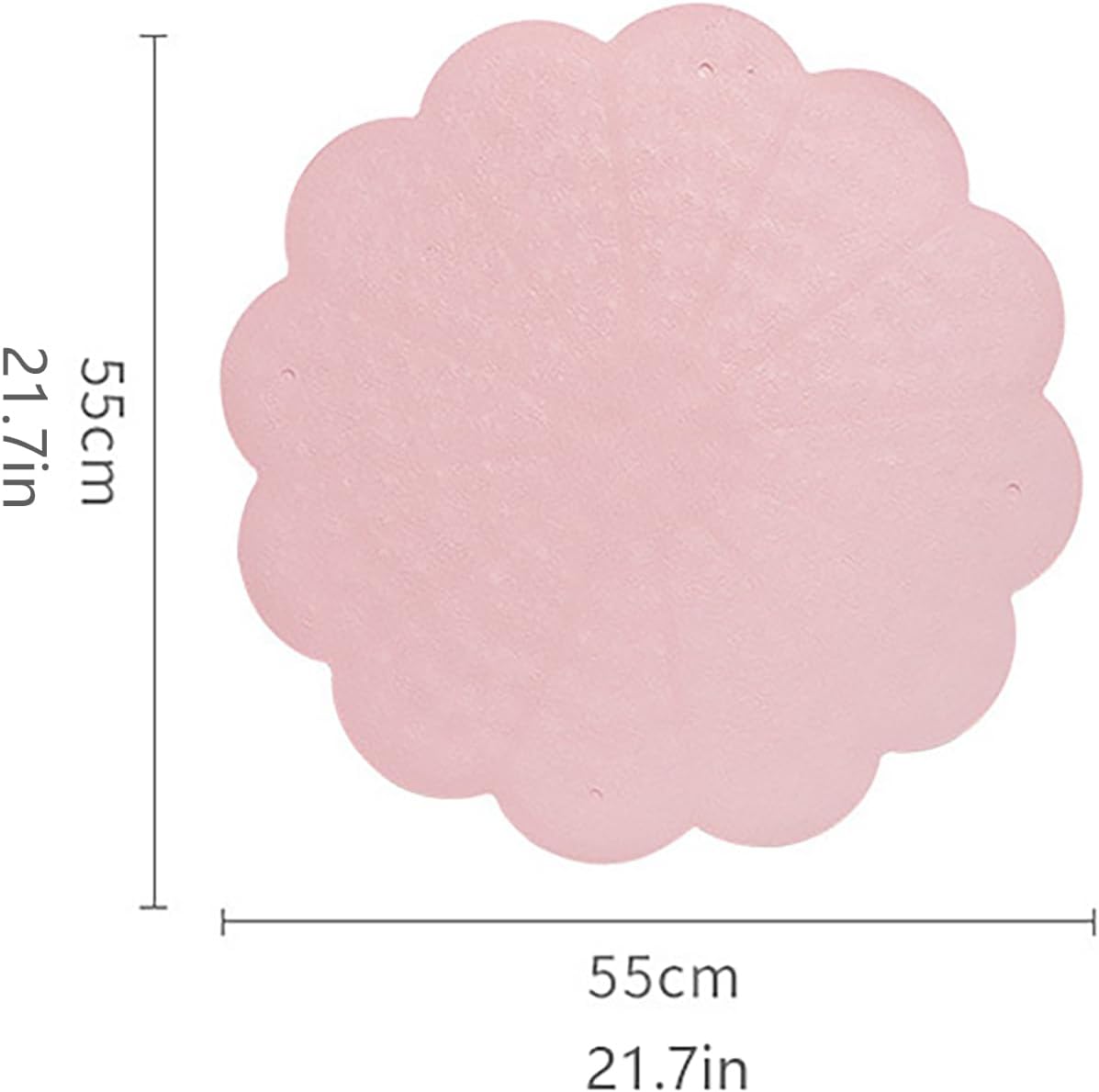 Flower Shape Bathroom Floor Mat Quick Dry Shower Mat Inside Shower, Breathable Bath Mats for Bathroom Non Slip Bathtub Mat with Suction Cups, Anti Slip Floor Mat for Bath Tub 21X21in,Pink