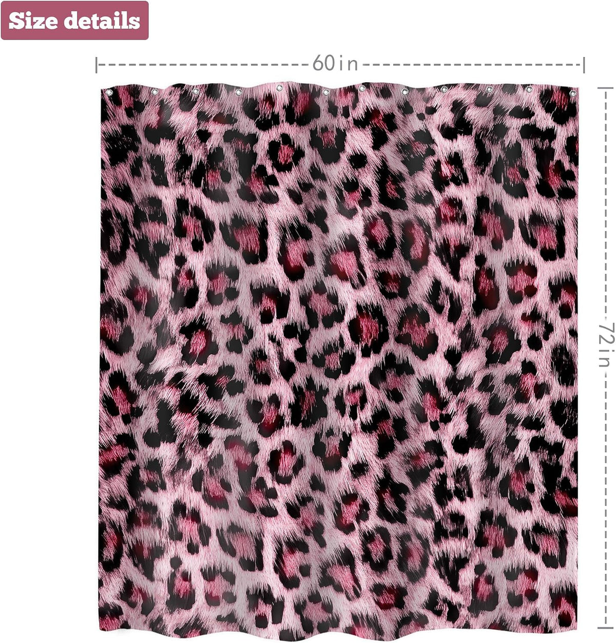 Pink Leopard Print Shower Curtain 60x72 Wild Safari Skin Bathroom Decor