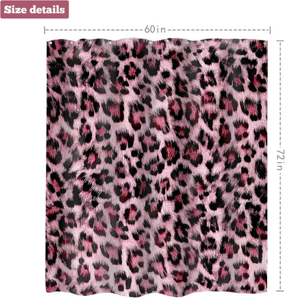 Pink Leopard Print Shower Curtain 60x72 Wild Safari Skin Bathroom Decor
