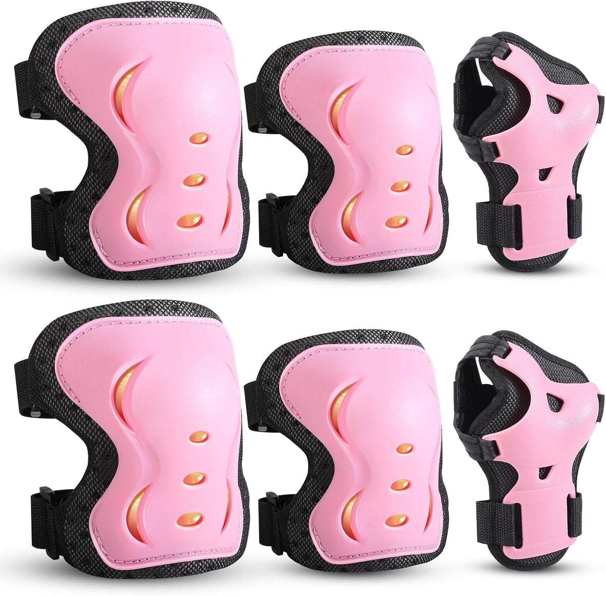 Kids Youth Adult Protective Gear Set Adjustable Knee Elbow Wrist Guards