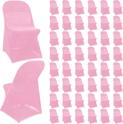 50 Pcs Spandex Chair Covers Bulk for Wedding Banquet, Pink