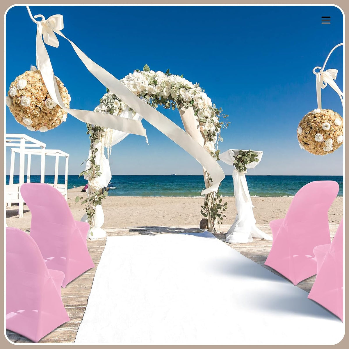 50 Pcs Spandex Chair Covers Bulk for Wedding Banquet, Pink