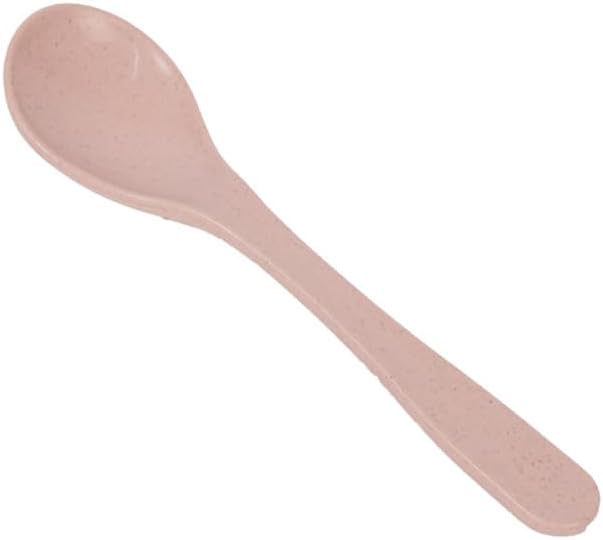 4pcs Wheat Straw Soup Spoons, Reusable, Unbreakable, Portable, Dishwasher Safe (Pink)