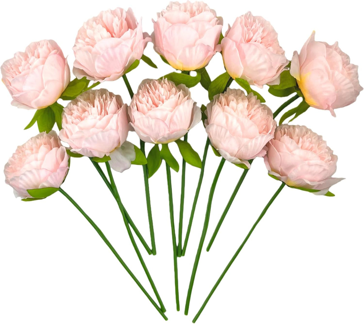 10pcs Artificial Peony Flowers Silk Peonies Realistic Flower Bouquet for Vase Decor Wedding Table Centerpieces Valentines Gifts (Pink)