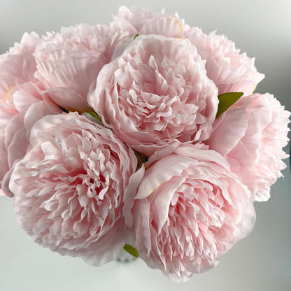 10pcs Artificial Peony Flowers Silk Peonies Realistic Flower Bouquet for Vase Decor Wedding Table Centerpieces Valentines Gifts (Pink)