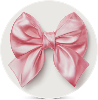 Elegant Pink Coquette Bow on White Coasters Set of 4 Absorbent Coasters
