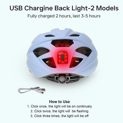 Bike Helmet Adult Urban:Bicycle Helmet for Men Women with USB Charge Detachable Taillight Helmets for Commuter Cycling Scooters