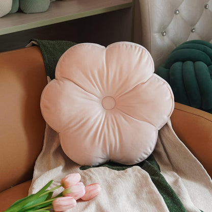 Flower Throw Pillow Velvet Cute Boho Decorative Throw Pillows