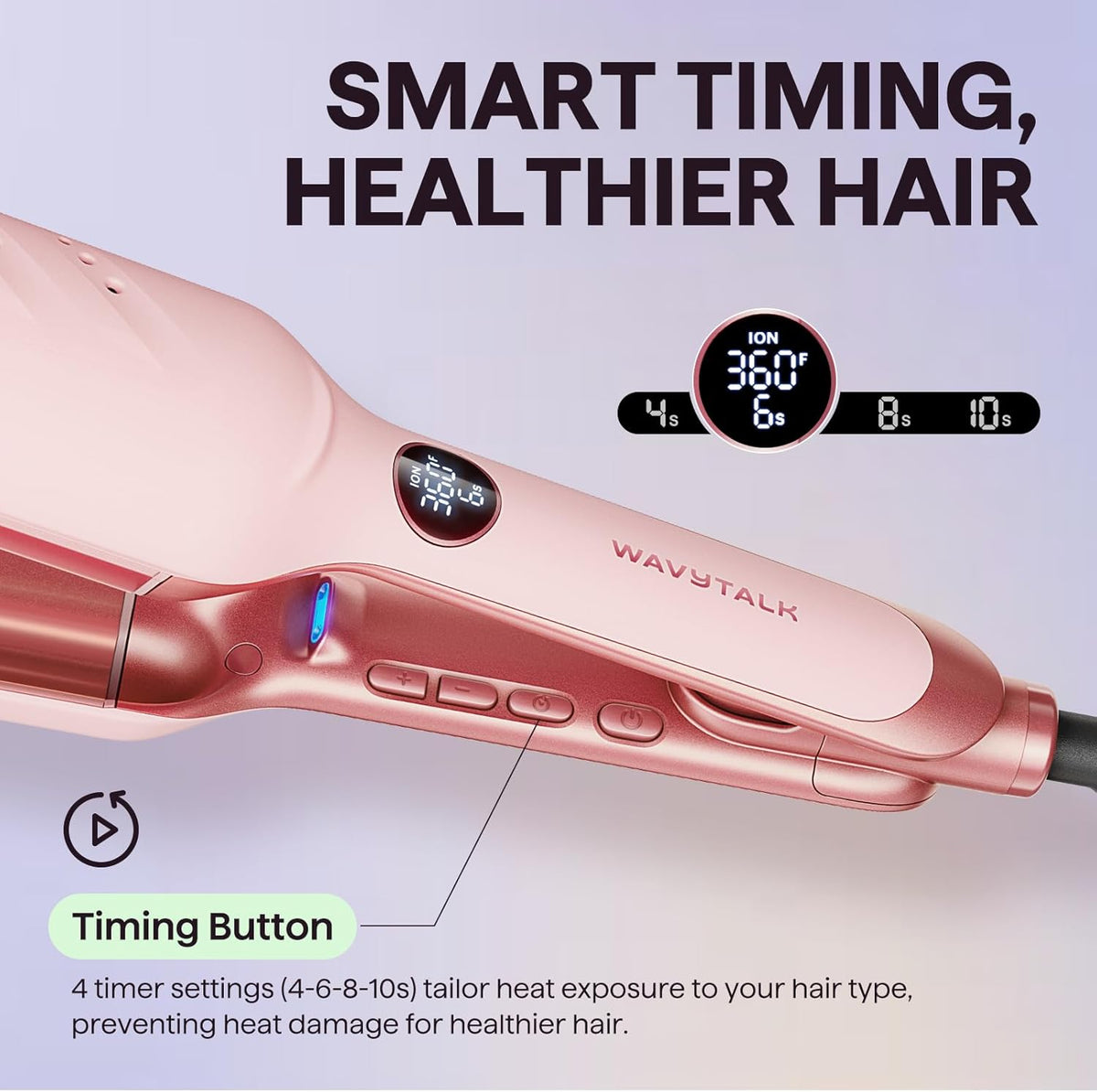 Wavytalk Power Wave Hair Crimper, Ionic Hair Waver for Less Heat Damage
