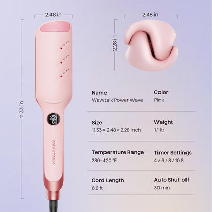 Wavytalk Power Wave Hair Crimper, Ionic Hair Waver for Less Heat Damage