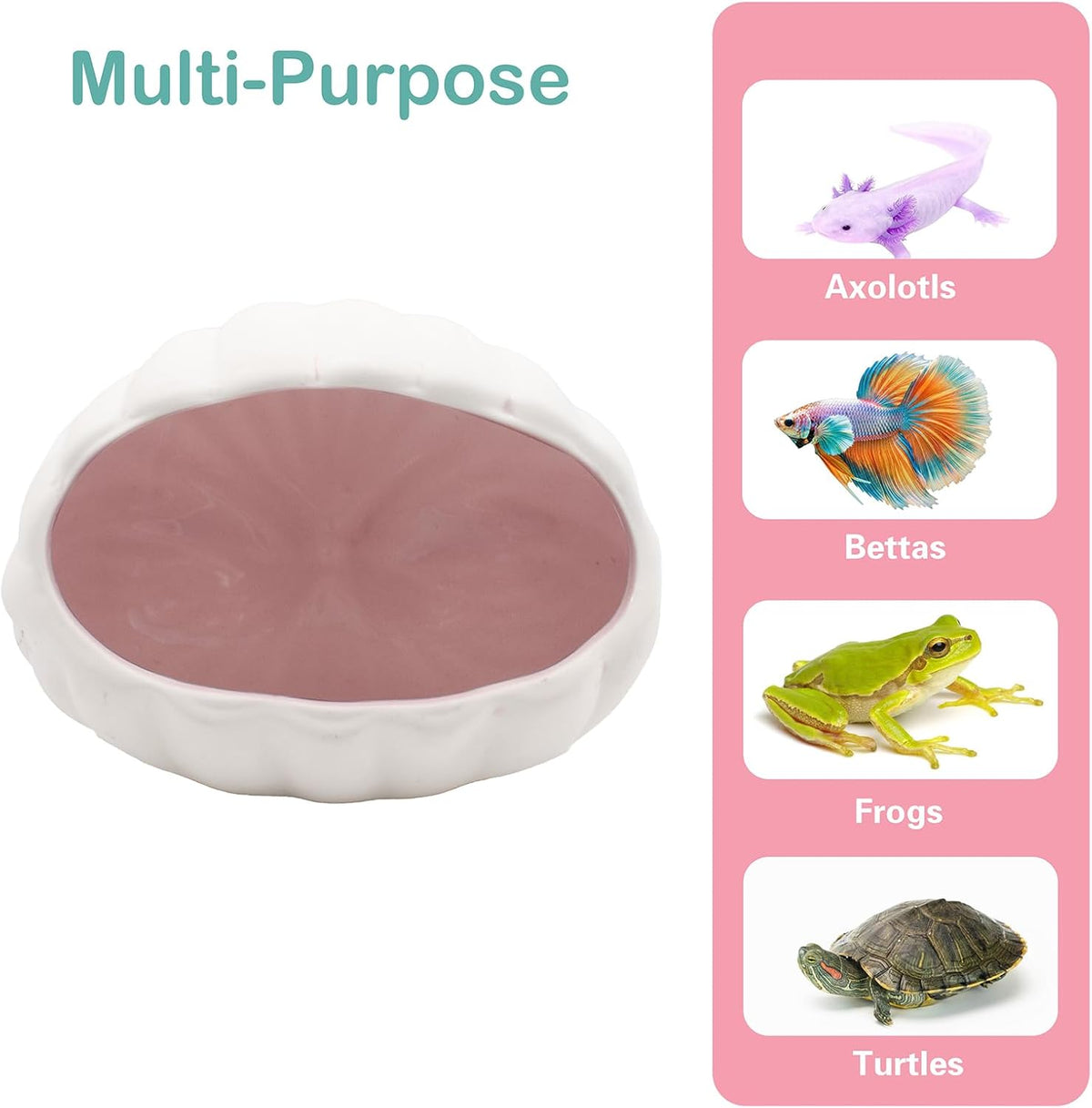 Axolotl Hide Shell Cave, Ceramic Shell-Shaped Fish Tank Hideout, Aquarium Decor Shelter for Small Pet Frog Fish Betta Playing or Hiding Tank Décor, Pink