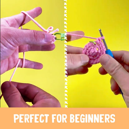 Penguin Crochet Kit for Beginners & Adults | DIY Amigurumi Kit w/Pre-Started Piece, Yarn, Hook, Pattern, Video & Written Tutorial Guide | Great Craft Gift Idea | Ages 15+ (Pink)