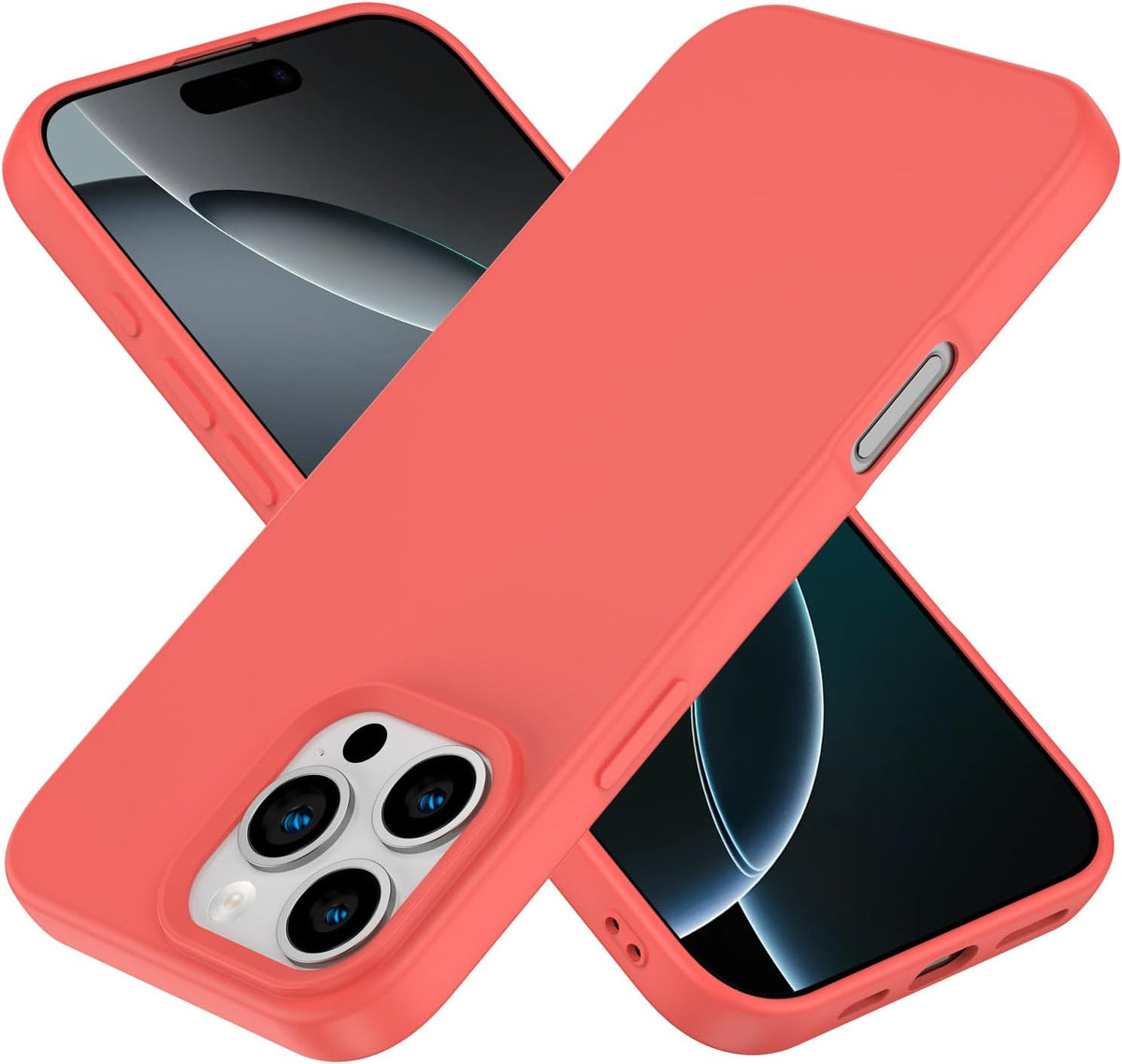 Designed for iPhone 16 Pro Case, Silicone Ultra Slim Shockproof Phone Case with Soft Anti-Scratch Microfiber Lining, [Enhanced Camera Protection] Phone Case for 16 Pro, (Peach)