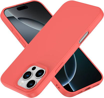 Designed for iPhone 16 Pro Case, Silicone Ultra Slim Shockproof Phone Case with Soft Anti-Scratch Microfiber Lining, [Enhanced Camera Protection] Phone Case for 16 Pro, (Peach)