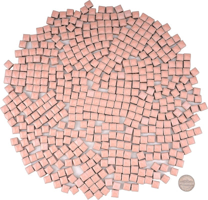 Ceramic Square Mosaic Tiles for Crafts, 10mm (3/8 in) Small Tiles for Detailed DIY Crafts & Frames, Essential Mosaic Supplies - 1 lb/Approx 450 Pcs (Blush Pink)