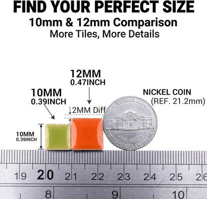 Ceramic Square Mosaic Tiles for Crafts, 10mm (3/8 in) Small Tiles for Detailed DIY Crafts & Frames, Essential Mosaic Supplies - 1 lb/Approx 450 Pcs (Blush Pink)