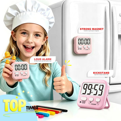2 Pack Digital Timer for Kids Classroom Kitchen Timers for Cooking