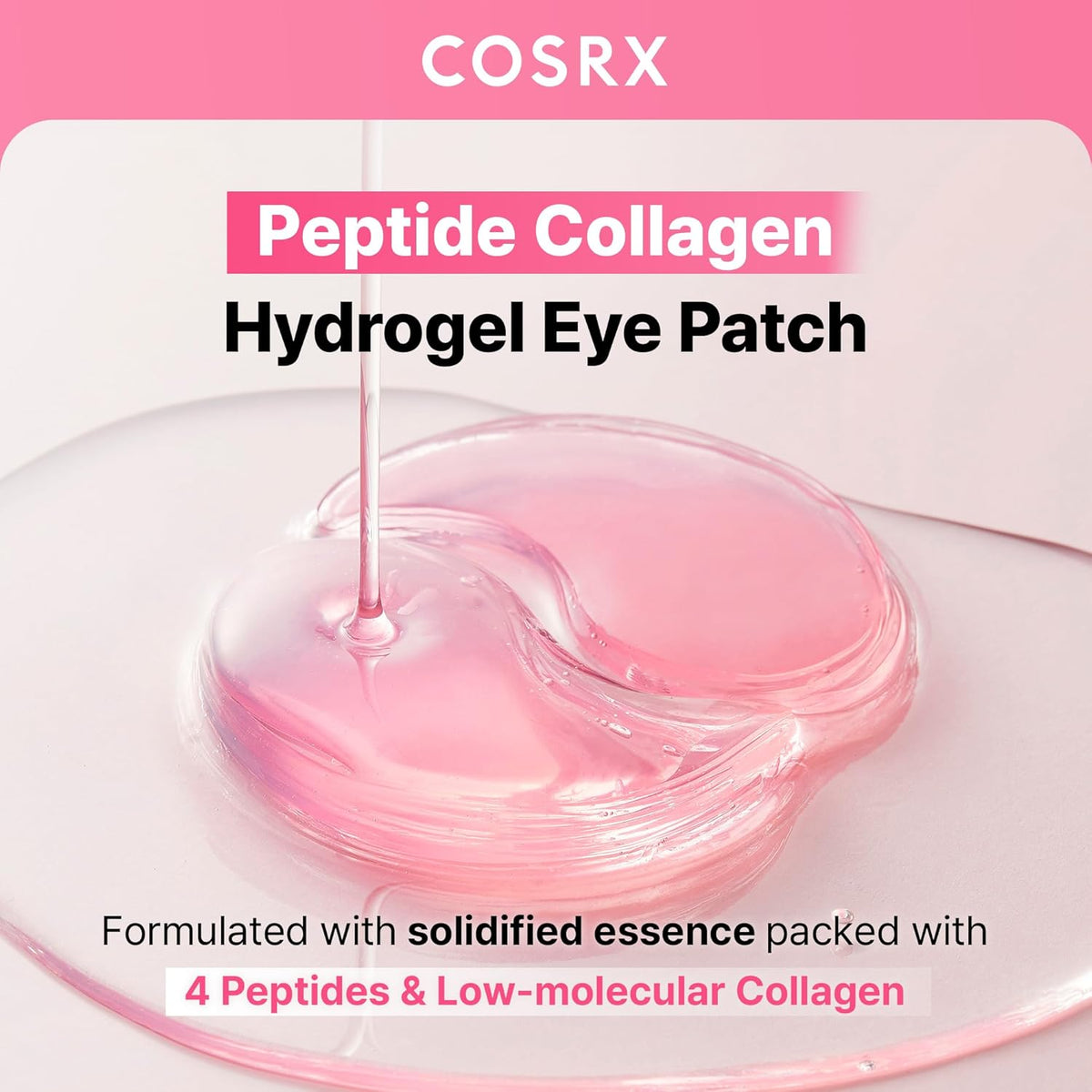 Pink Peptides Collagen Hydrogel Eye Patch for Puffy Eyes (60)