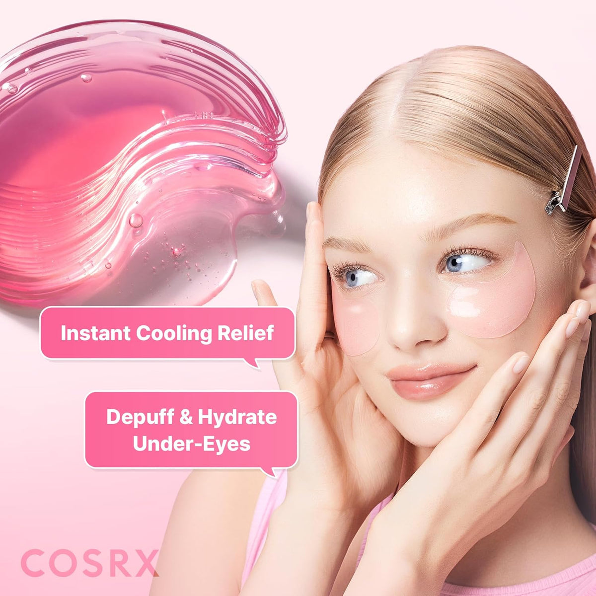Pink Peptides Collagen Hydrogel Eye Patch for Puffy Eyes (60)