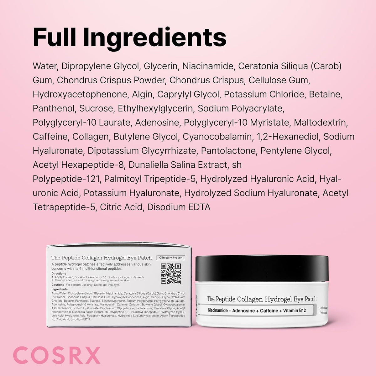 Pink Peptides Collagen Hydrogel Eye Patch for Puffy Eyes (60)