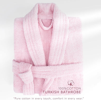 Women’s 100% Cotton Terry Bathrobe – Soft, Absorbent, Quick Dry Turkish Robes for Women Quality Housecoat