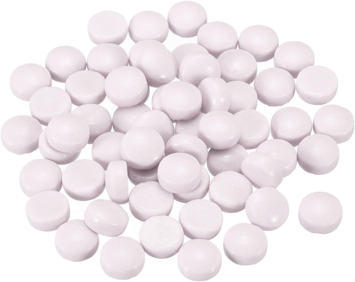 12mm Glass Mosaic Tiles, 200g Round Iridescent Glass Pieces Recycled Mosaic Tiles Bulk for Vase Flower Pots Aquarium Decor Garden Project DIY Art Craft, Purple Pink