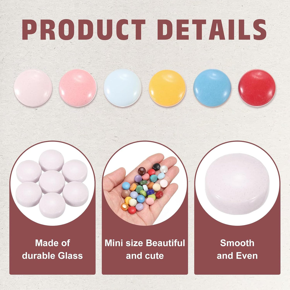 12mm Glass Mosaic Tiles, 200g Round Iridescent Glass Pieces Recycled Mosaic Tiles Bulk for Vase Flower Pots Aquarium Decor Garden Project DIY Art Craft, Purple Pink