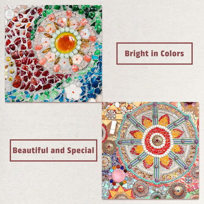 12mm Glass Mosaic Tiles, 200g Round Iridescent Glass Pieces Recycled Mosaic Tiles Bulk for Vase Flower Pots Aquarium Decor Garden Project DIY Art Craft, Purple Pink
