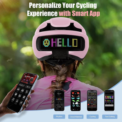 Bike Helmet, Bicycle Helmets with Light, 360° High Visibility LED Display, Lightweight Adjustable Mountain Bike Helmet with Turn Signals, Smart APP Controlled, Helmets for Adults, Youth, Men & Women
