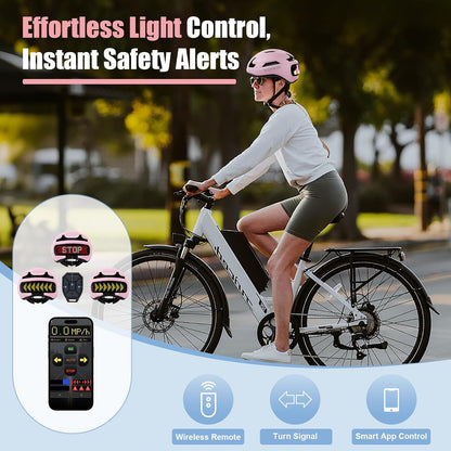 Bike Helmet, Bicycle Helmets with Light, 360° High Visibility LED Display, Lightweight Adjustable Mountain Bike Helmet with Turn Signals, Smart APP Controlled, Helmets for Adults, Youth, Men & Women